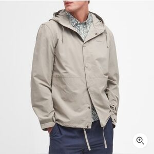 Barbour Newland Showerproof Hooded Jacket Size XL Tan/Gray